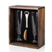 Enhance one’s passion for the brew with the Pilsner Beer Glass Gift Set. This impressive set features a strong acacia wood case with beautiful dovetail joinery. Slide open the removable panel door to reveal deluxe beer service for two: 2 12-oz. fluted beer glasses, 2 real cork beverage coasters and one bottle opener – all showcased and secured within a form-fitting interior. 