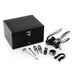 Consider your personal wine bar to be complete with the Cabernet 8-Piece Wine Accessories Set. Complete with waiter-style corkscrew, wine thermometer, pourer, bottle stopper and more, you will be ready to enjoy your wine the right way.
